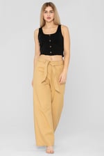 Ribbed Front Button Tank Top