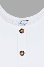 Ribbed Front Button Tank Top