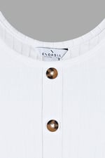 Ribbed Front Button Tank Top