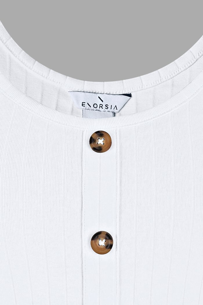 Ribbed Front Button Tank Top