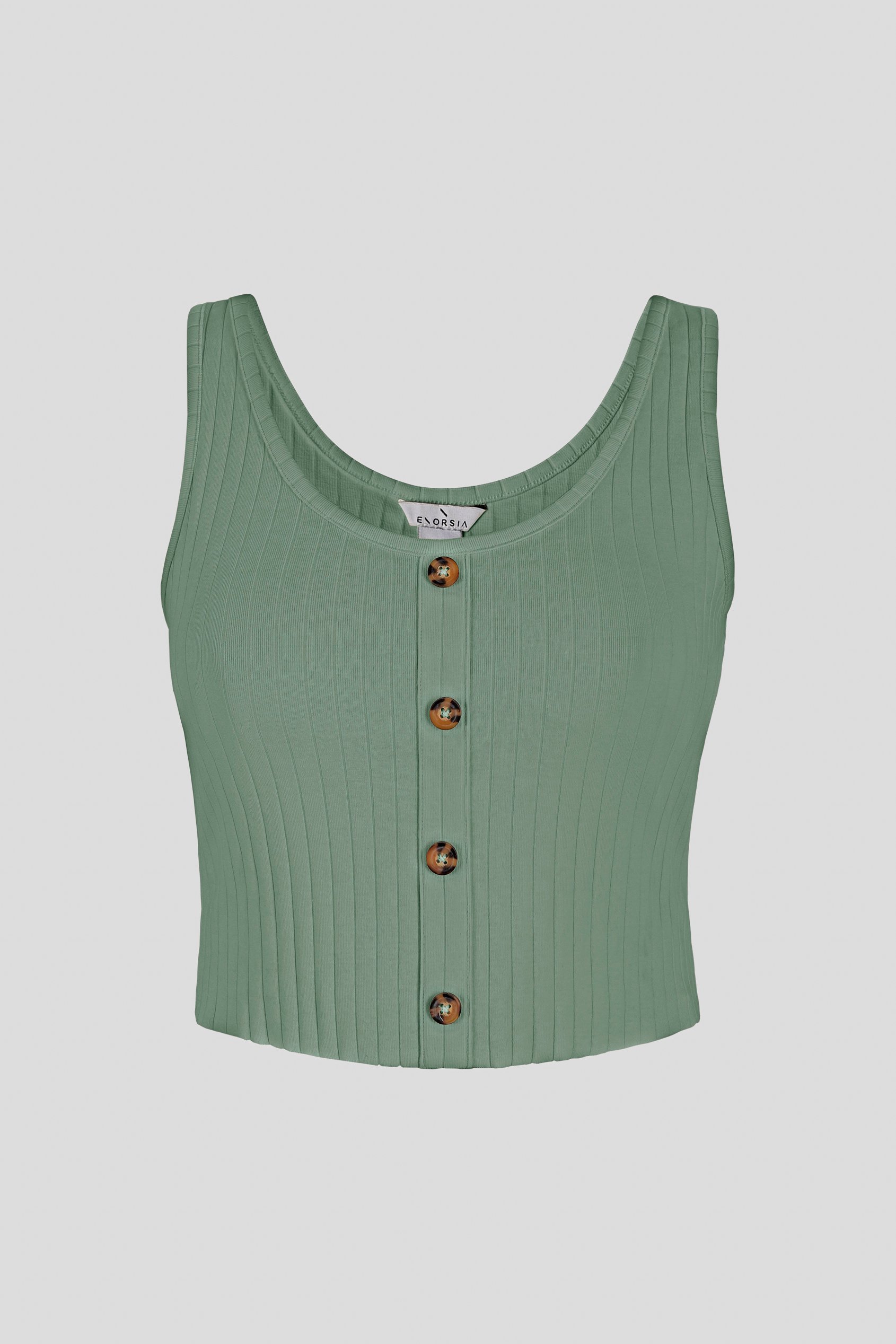 Ribbed Front Button Tank Top