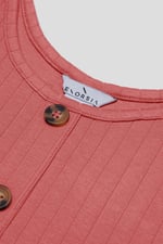 Ribbed Front Button Tank Top