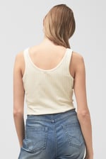 Ribbed Front Button Tank Top