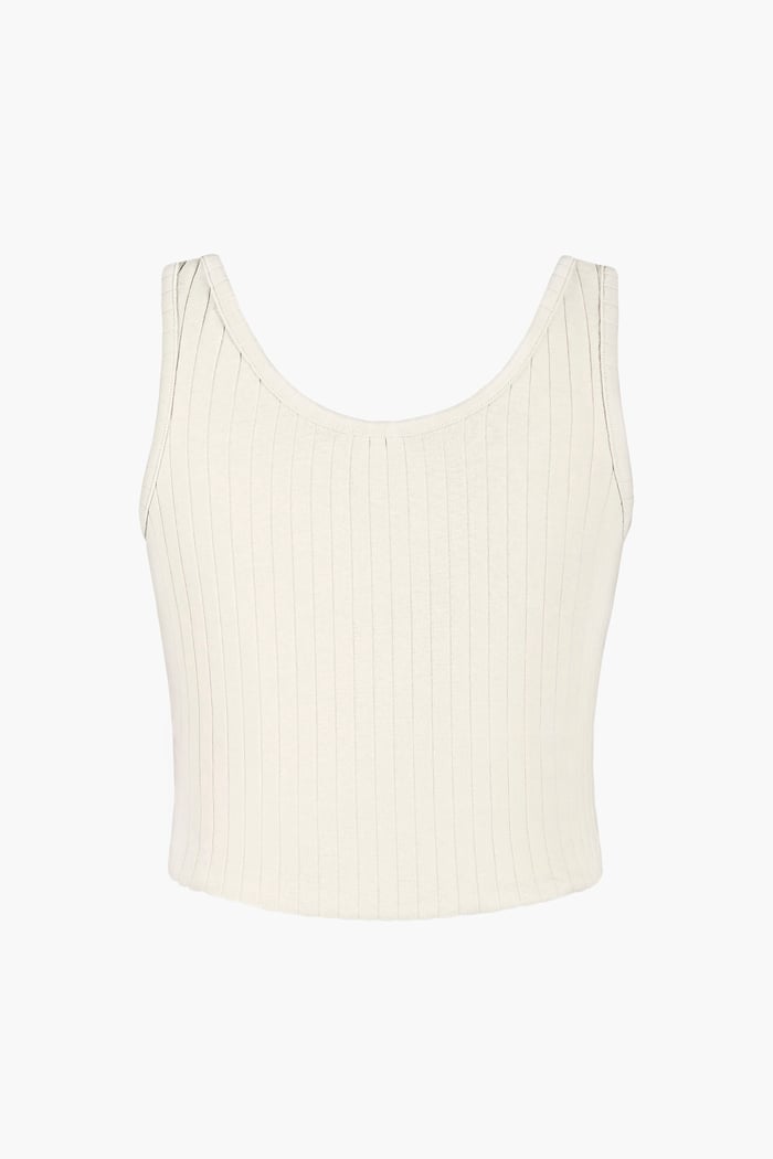 Ribbed Front Button Tank Top