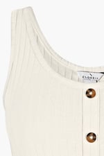 Ribbed Front Button Tank Top