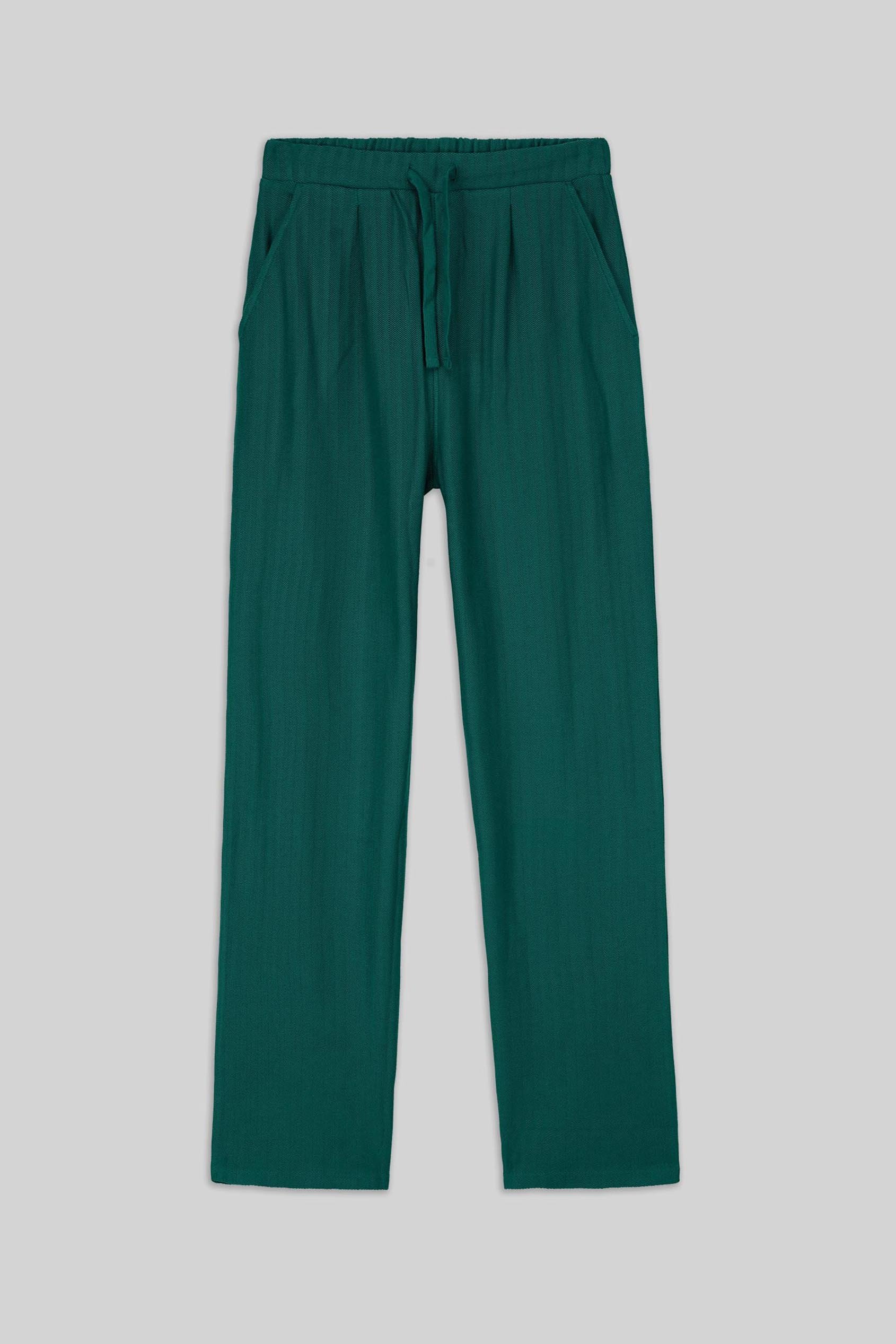 Womens Herringbone Wide Leg Trouser