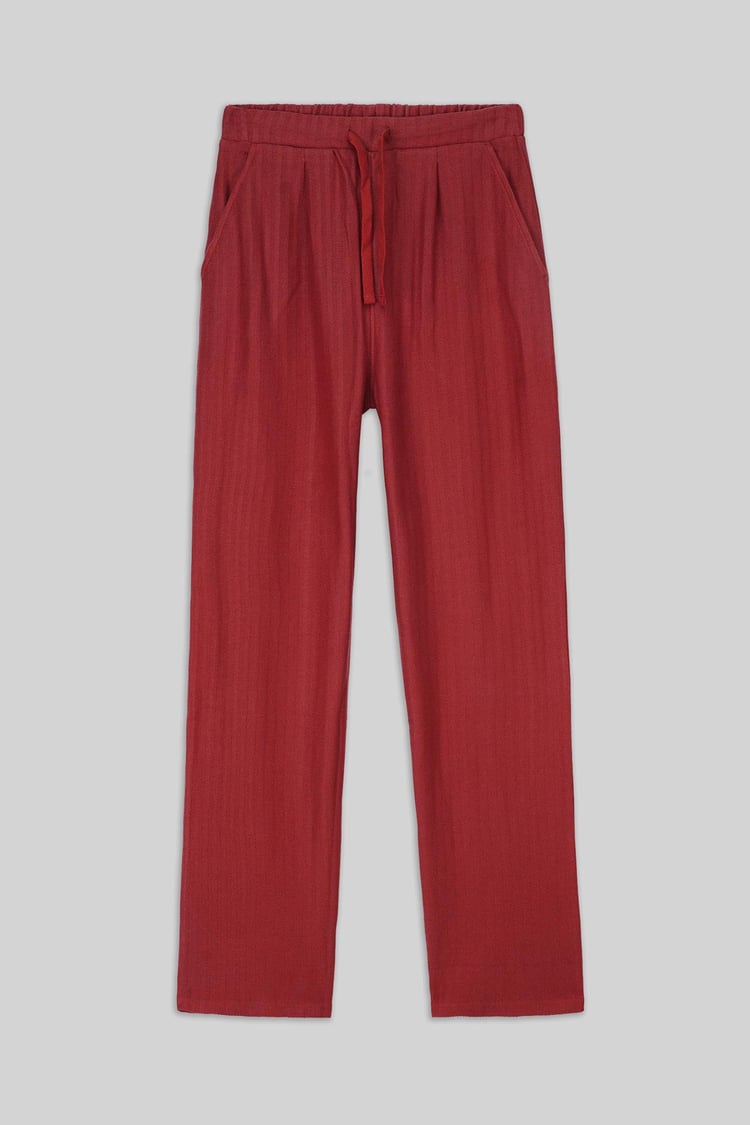 Womens Herringbone Wide Leg Trouser