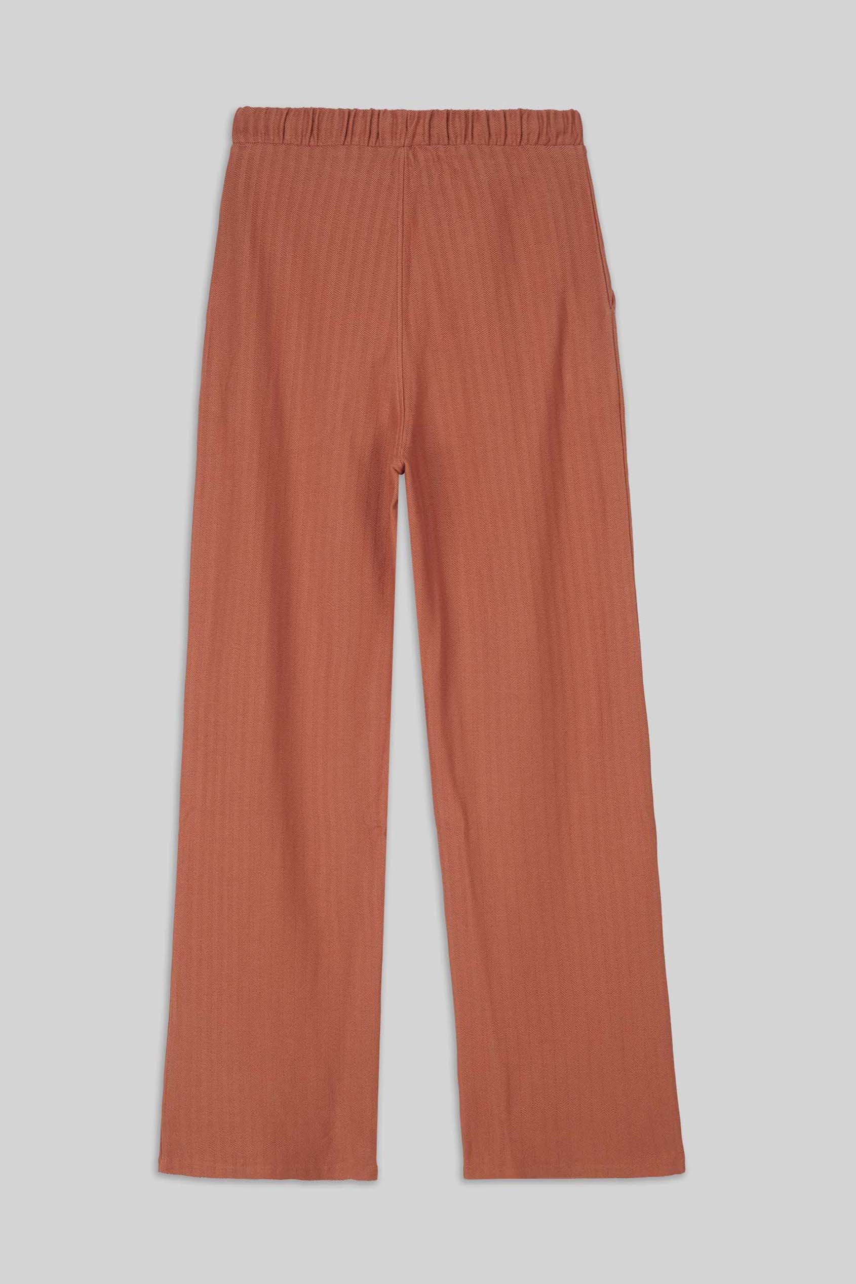 Womens Herringbone Wide Leg Trouser
