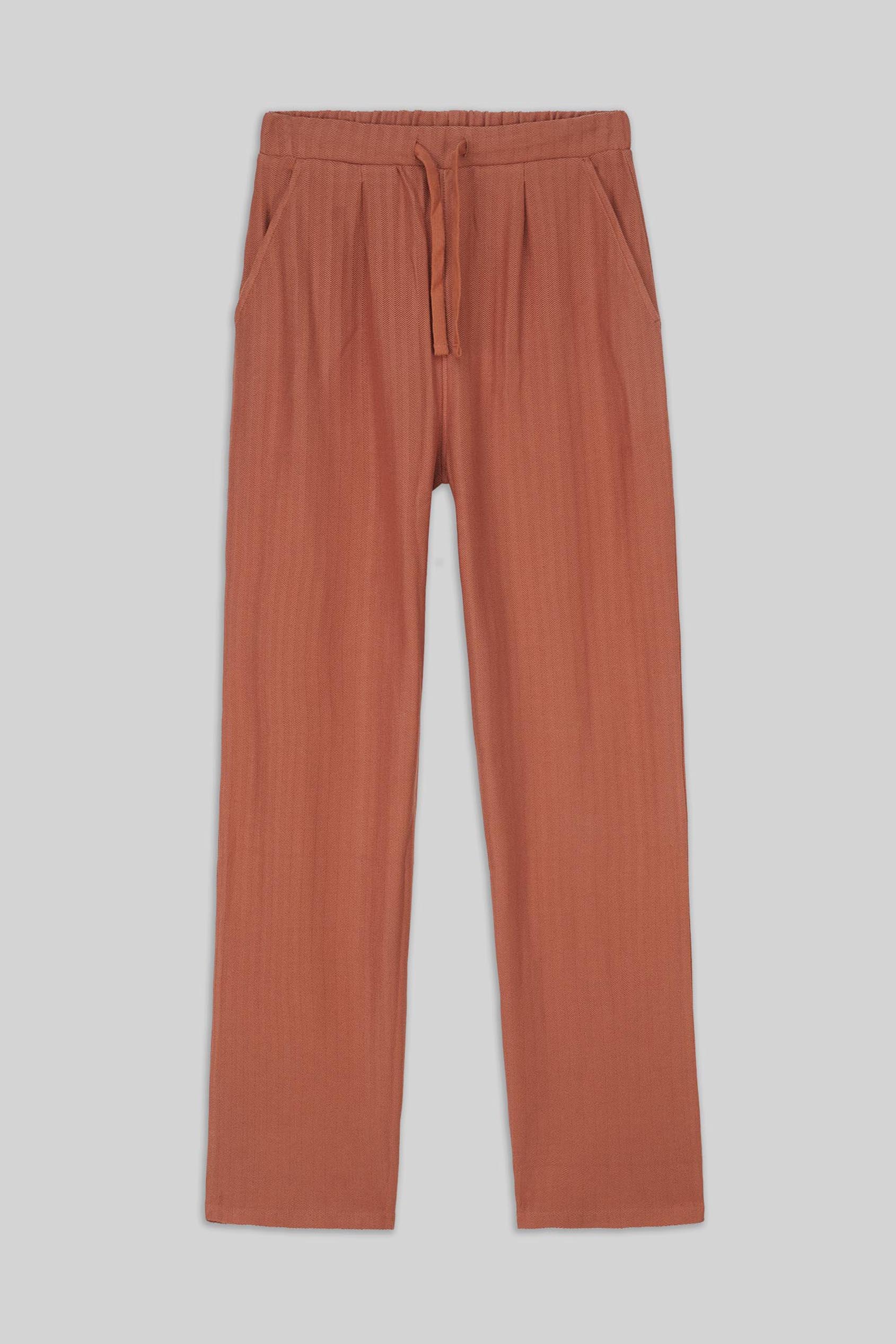 Womens Herringbone Wide Leg Trouser