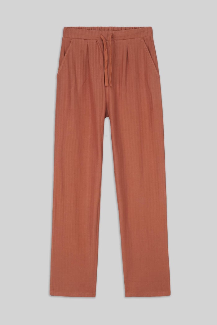 Womens Herringbone Wide Leg Trouser