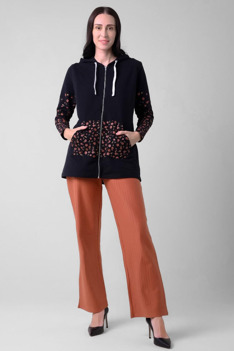 Womens Herringbone Wide Leg Trouser