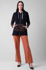 Womens Herringbone Wide Leg Trouser