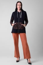 Womens Herringbone Wide Leg Trouser