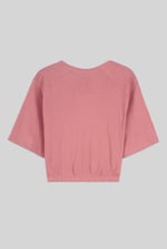 Women Knot Details V-Neck Bell Sleeve Top