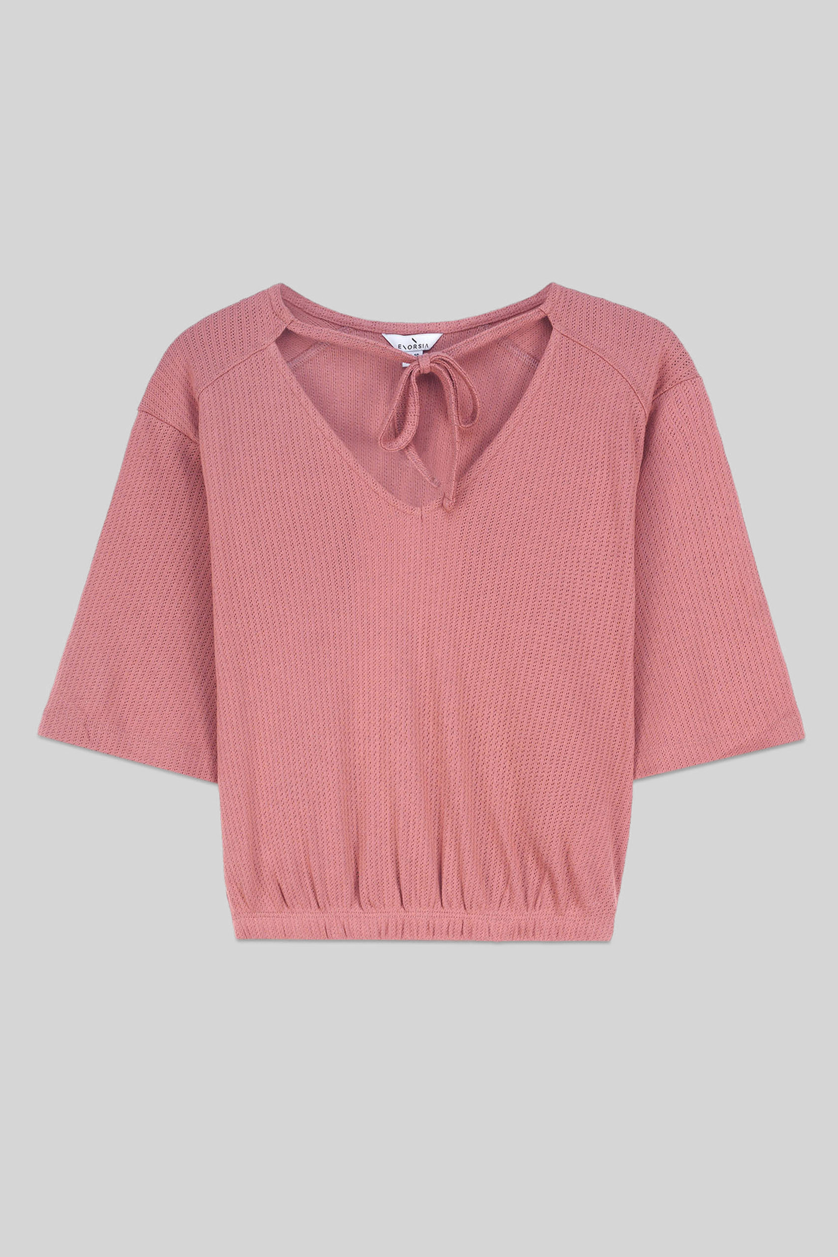 Women Knot Details V-Neck Bell Sleeve Top