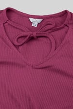 Women Knot Details V-Neck Bell Sleeve Top