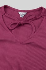 Women Knot Details V-Neck Bell Sleeve Top