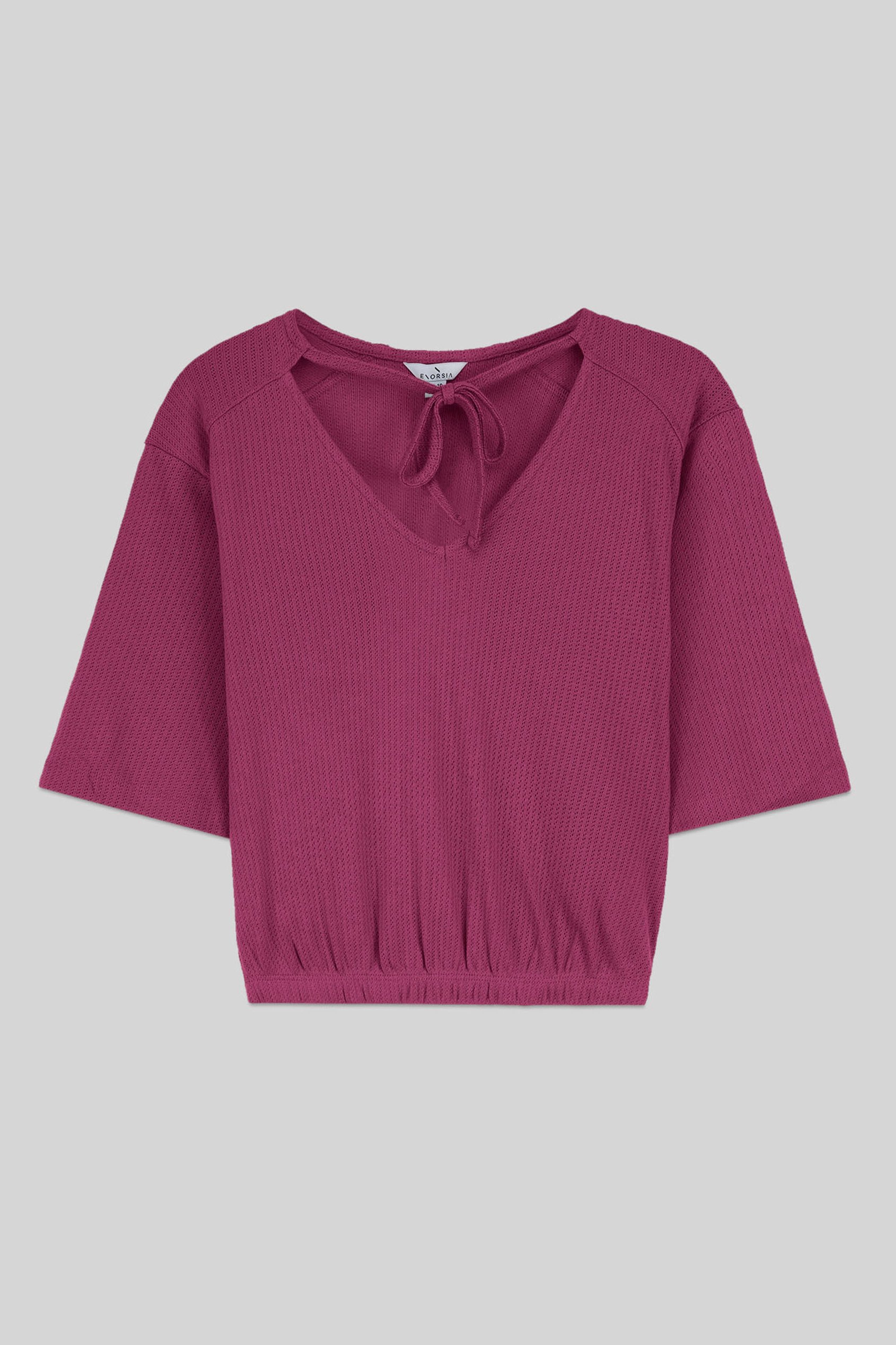 Women Knot Details V-Neck Bell Sleeve Top