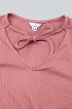 Women Knot Details V-Neck Bell Sleeve Top