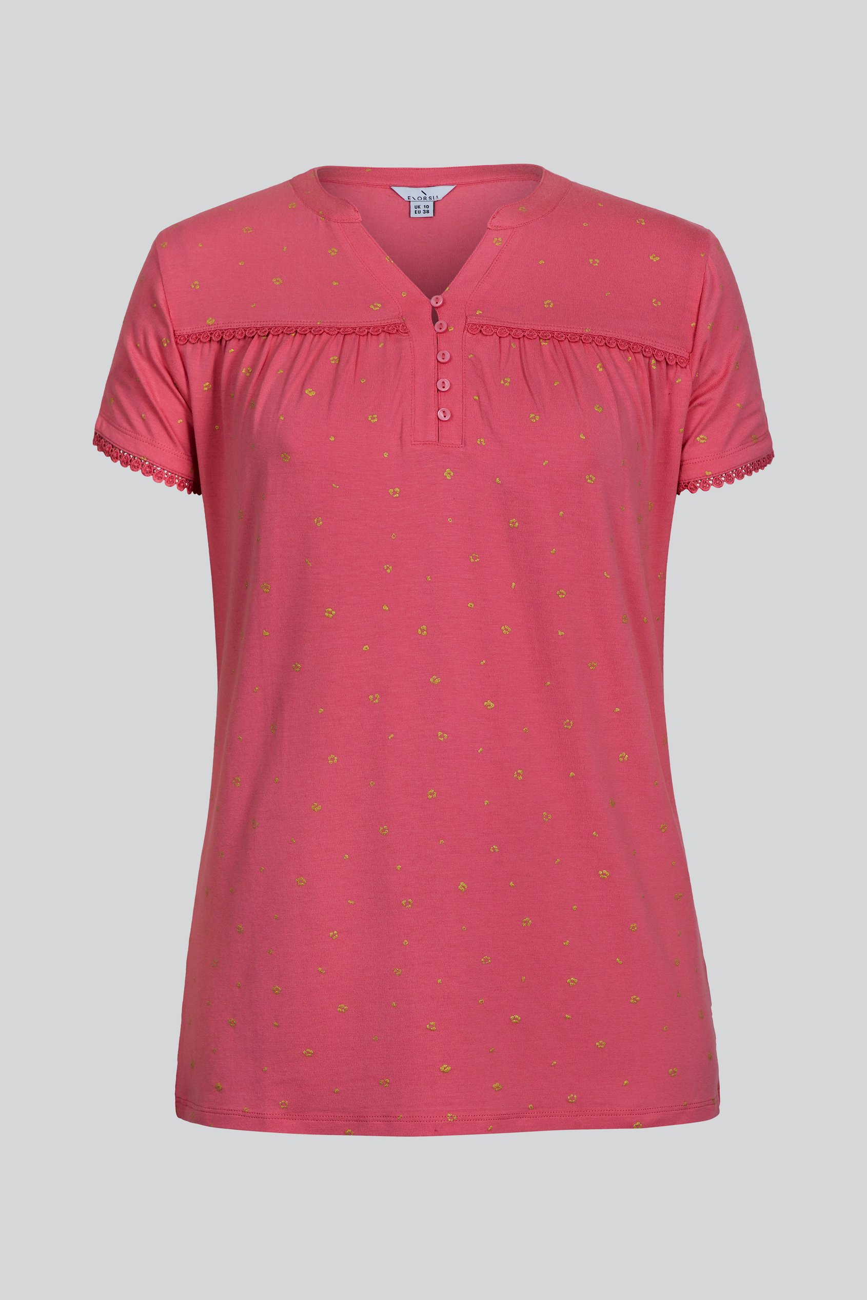 Golden Printed cap sleeve Jersey tops