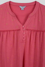 Golden Printed cap sleeve Jersey tops