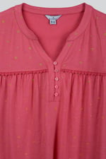 Golden Printed cap sleeve Jersey tops