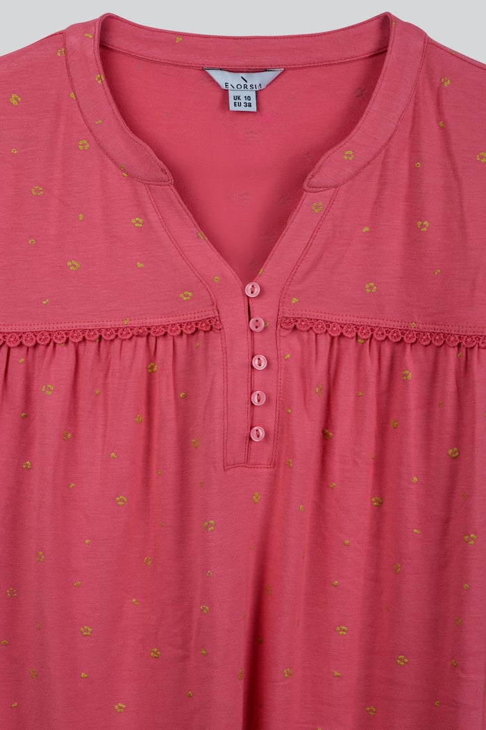 Golden Printed cap sleeve Jersey tops