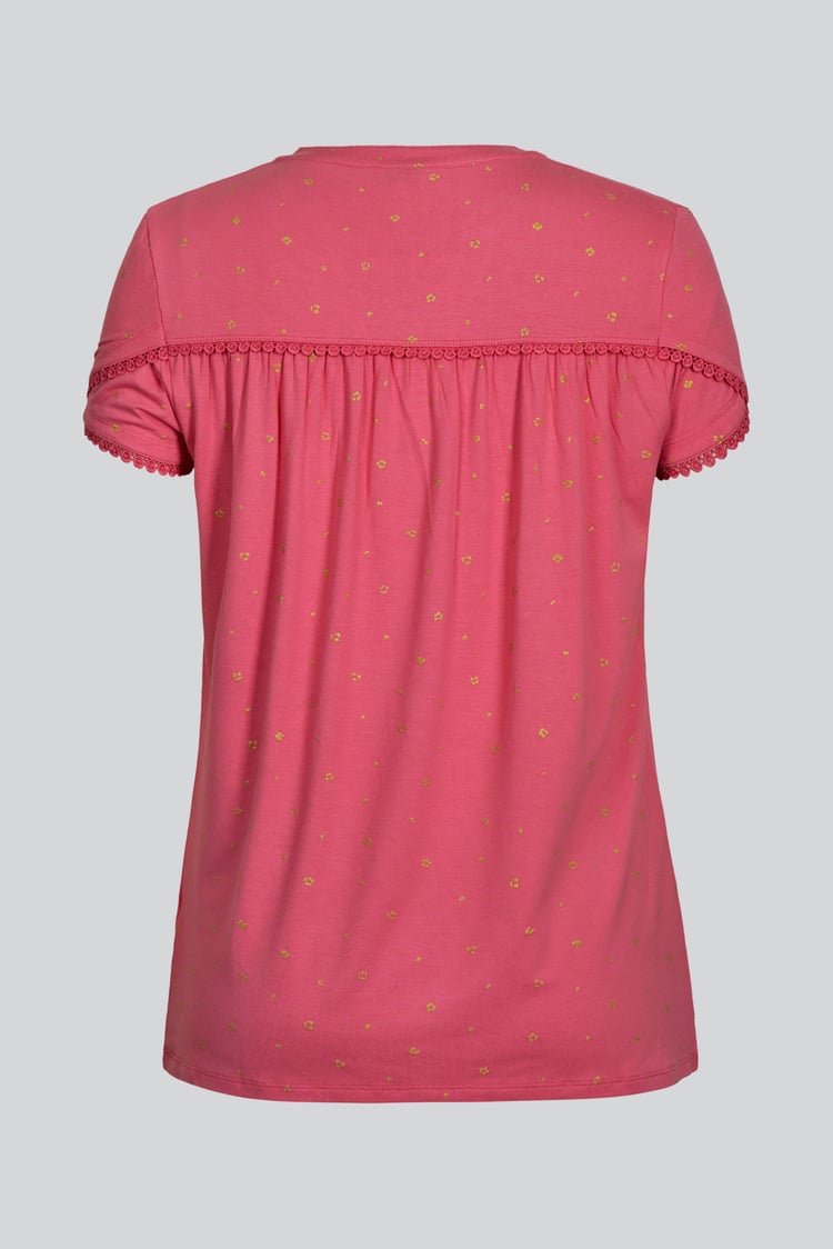 Golden Printed cap sleeve Jersey tops