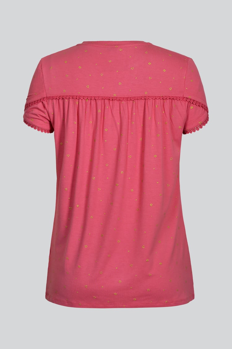 Golden Printed cap sleeve Jersey tops