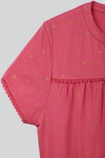 Golden Printed cap sleeve Jersey tops