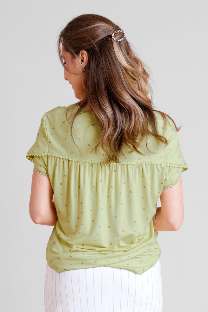 Golden Printed cap sleeve Jersey tops