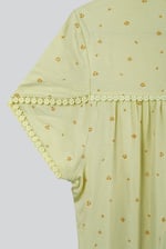 Golden Printed cap sleeve Jersey tops