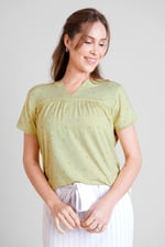 Golden Printed cap sleeve Jersey tops