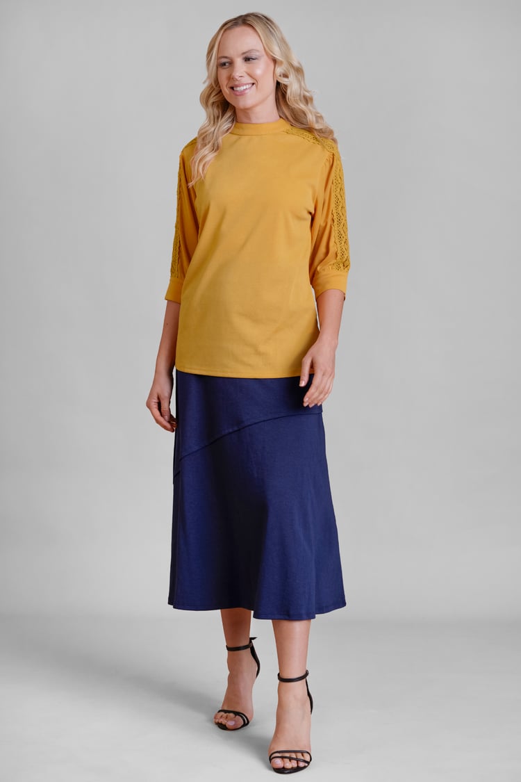 Women's Lace Detailed Three-Quarter Sleeve Tops