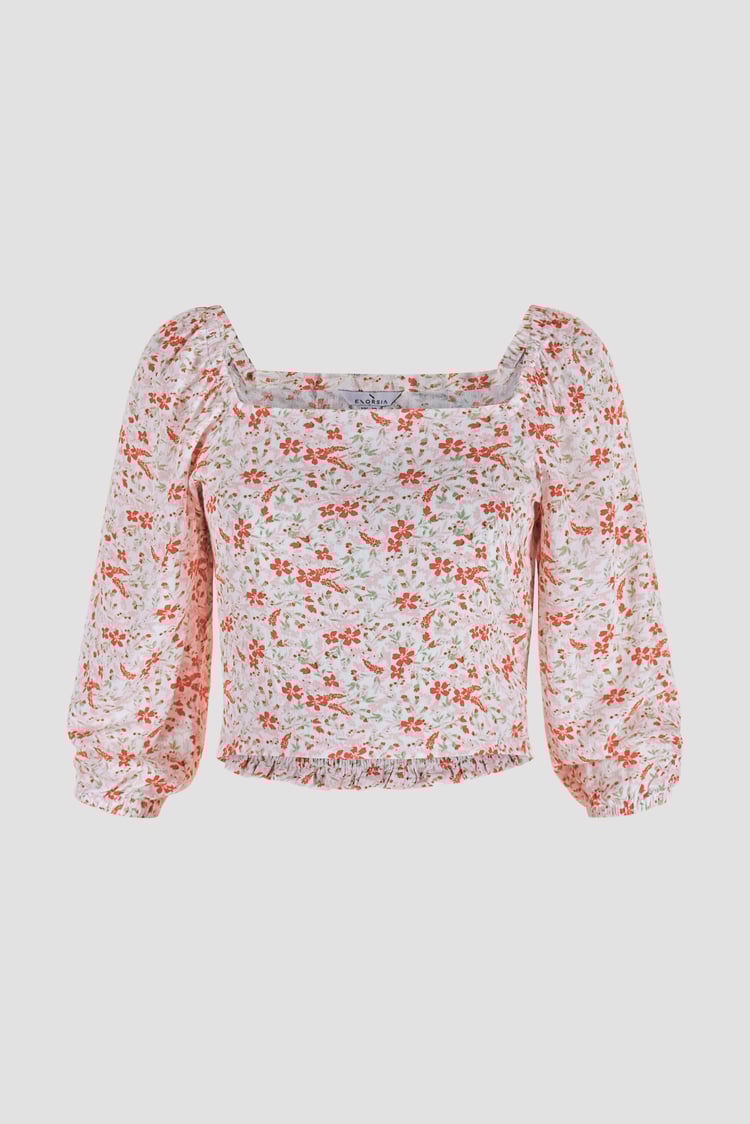 Floral Bardot Smocked Crop Top