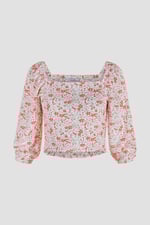 Floral Bardot Smocked Crop Top