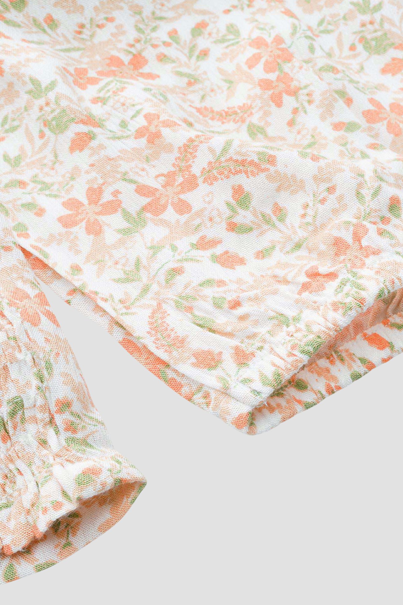 Floral Bardot Smocked Crop Top