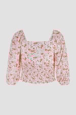 Floral Bardot Smocked Crop Top