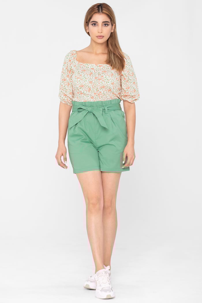 Floral Bardot Smocked Crop Top