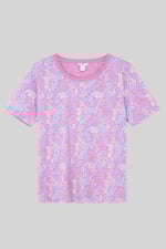 Crayon Leaf Printed T-Shirt