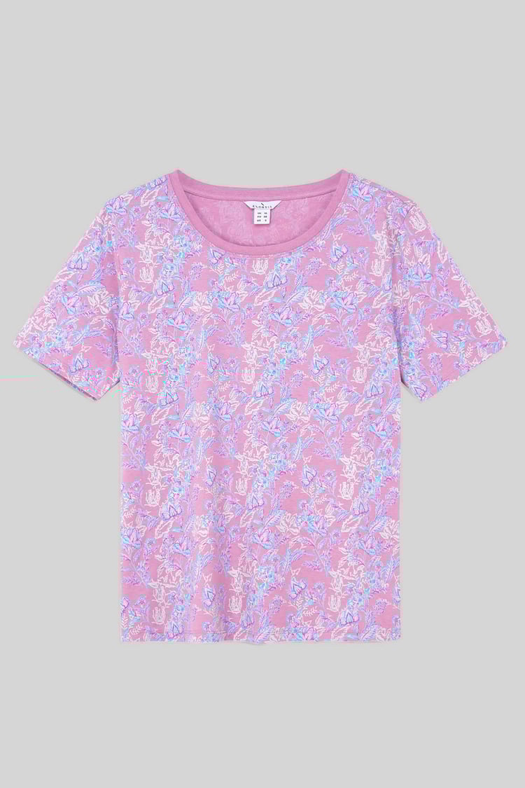 Crayon Leaf Printed T-Shirt