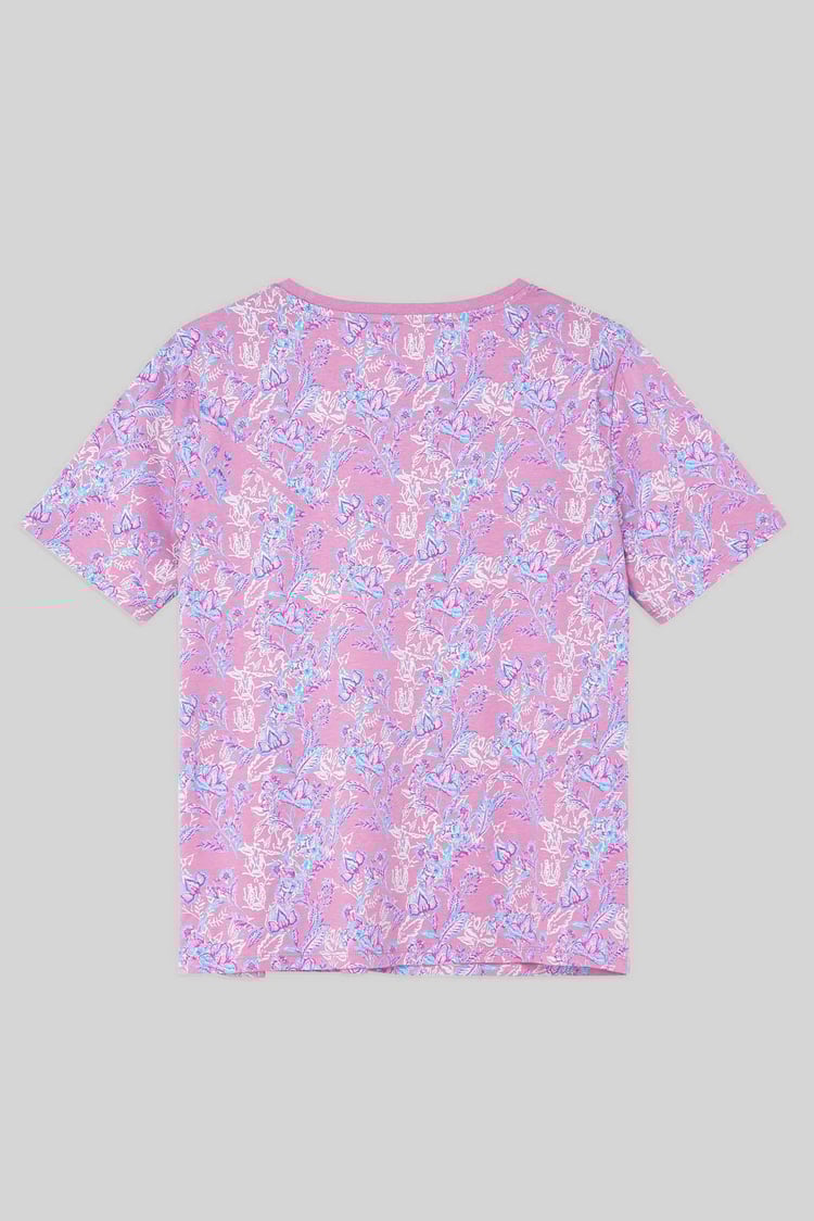 Crayon Leaf Printed T-Shirt