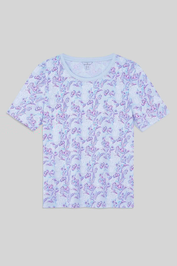 Crayon Leaf Printed T-Shirt