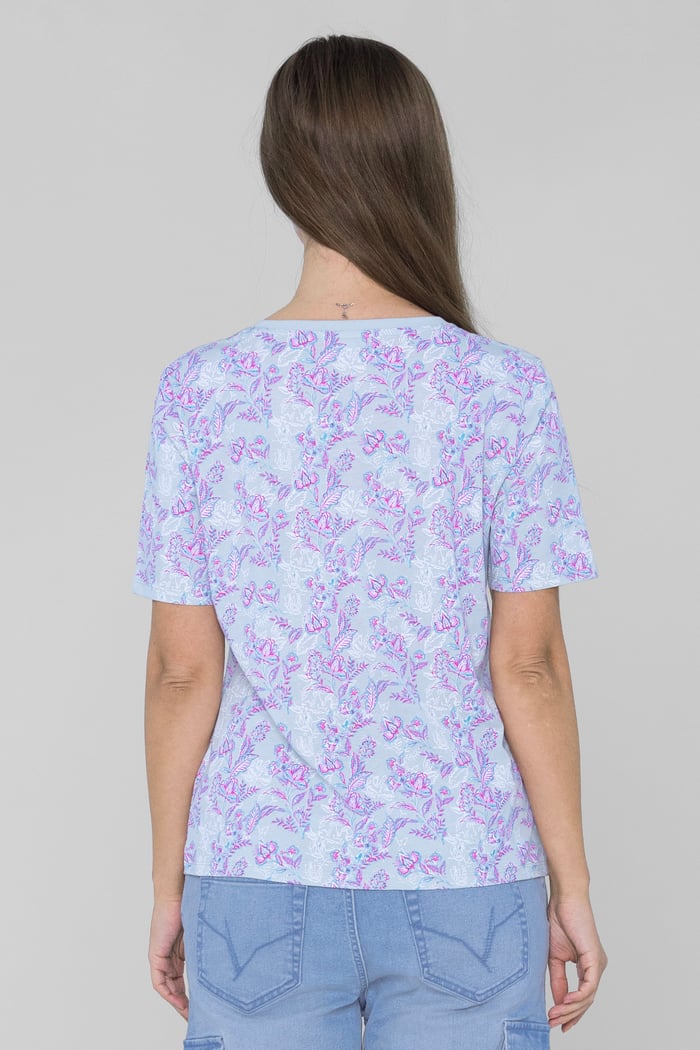 Crayon Leaf Printed T-Shirt