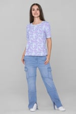 Crayon Leaf Printed T-Shirt