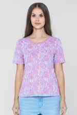 Crayon Leaf Printed T-Shirt