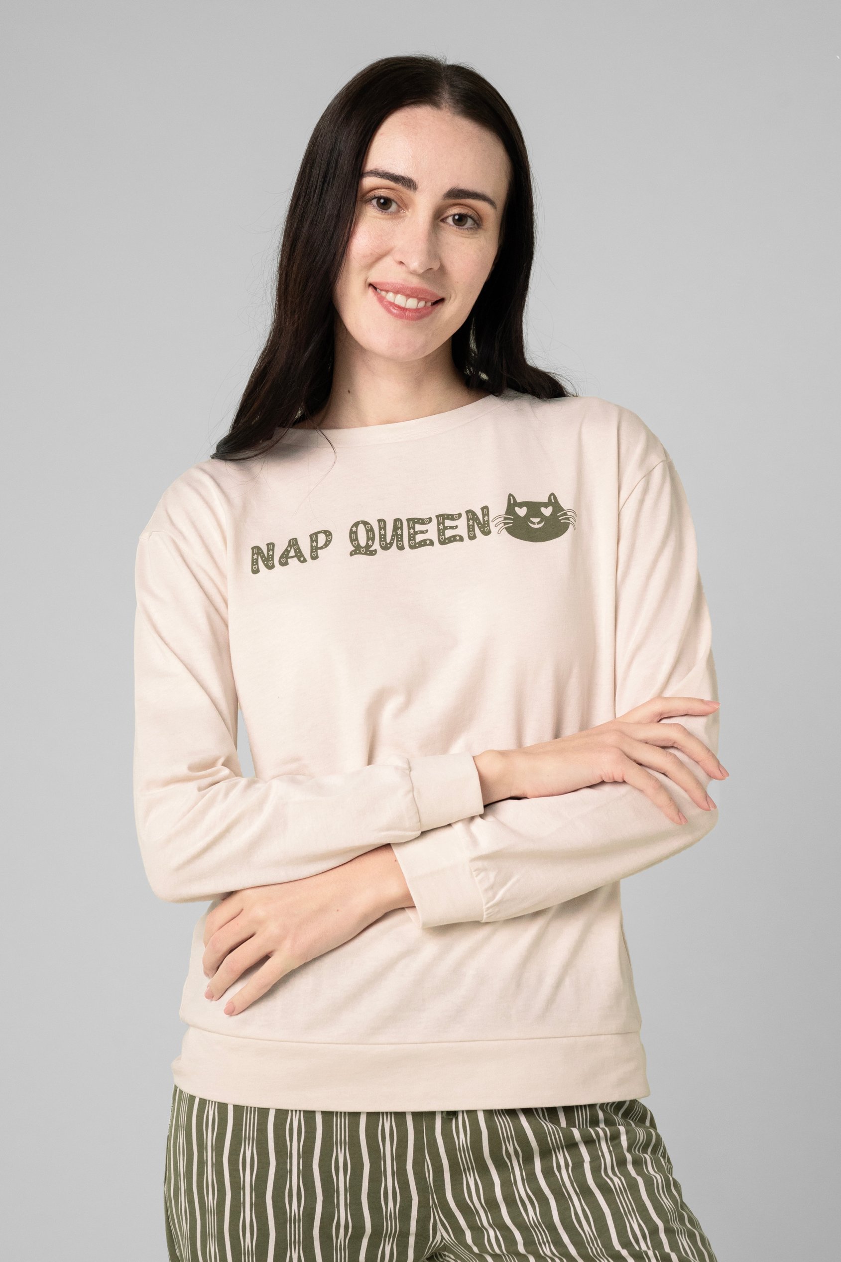 Womens Nap Queen Printed Nightwear Set