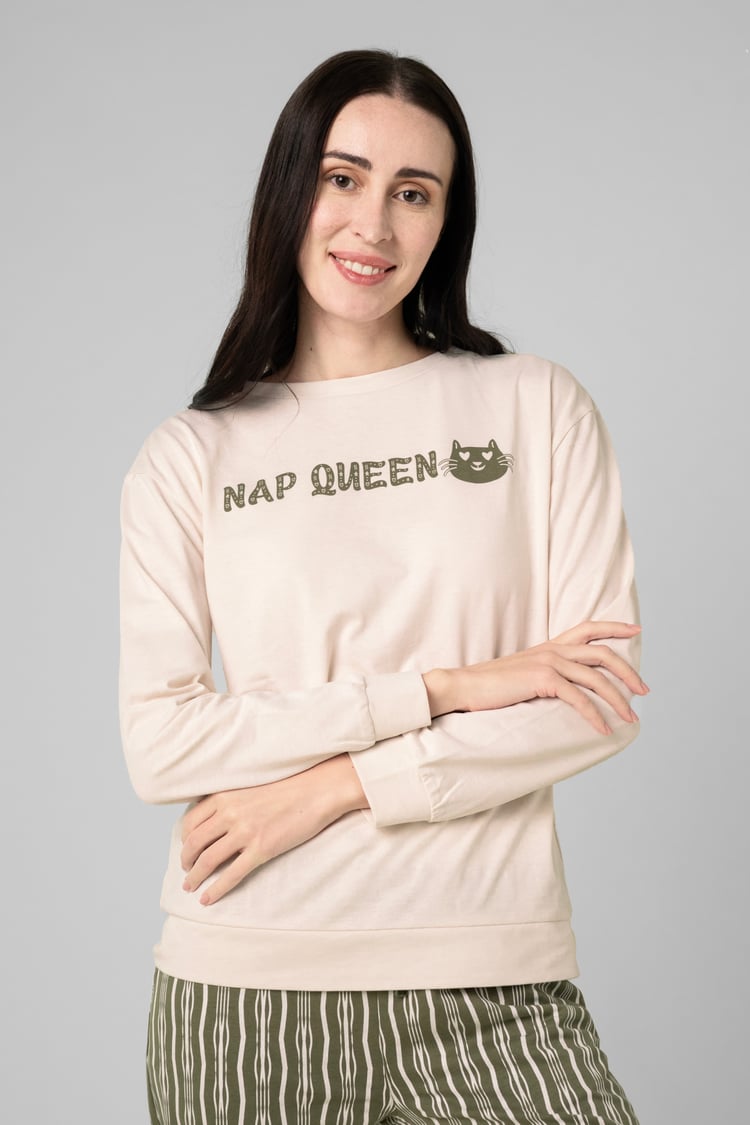 Womens Nap Queen Printed Nightwear Set