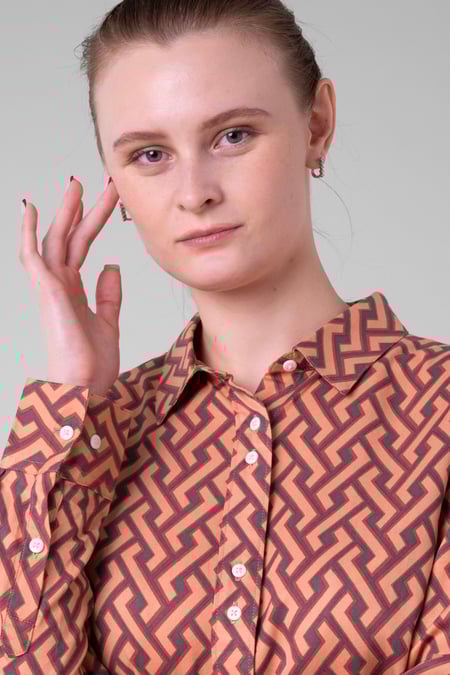 Womens Red Viscose Formal Shirt