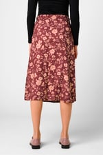 Womens Floral Print Midi Skirt
